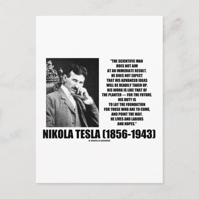 Postal El Científico Nikola Tesla No Tiene Inmediato (Anverso)