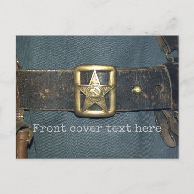 Postal El CINTURÓN del OFICIAL del ejército rojo del RSF (Anverso)
