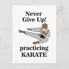 Postal El Cinturón Negro Karate nunca renuncia a las arte