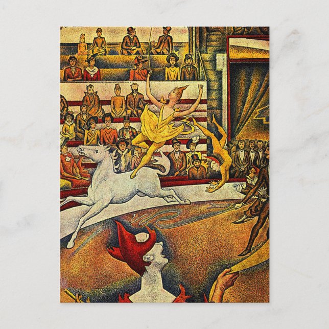 Postal El circo de Georges Seurat (1891) (Anverso)