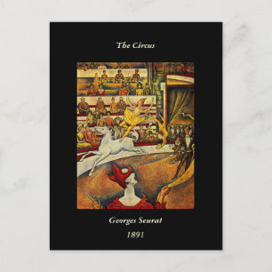 Postal El circo de Georges Seurat (1891) - Payaso y jinet