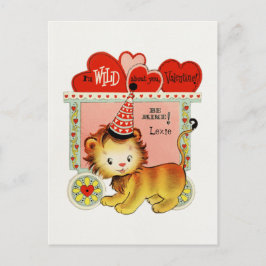 Postal El circo retro infantil en San Valentín