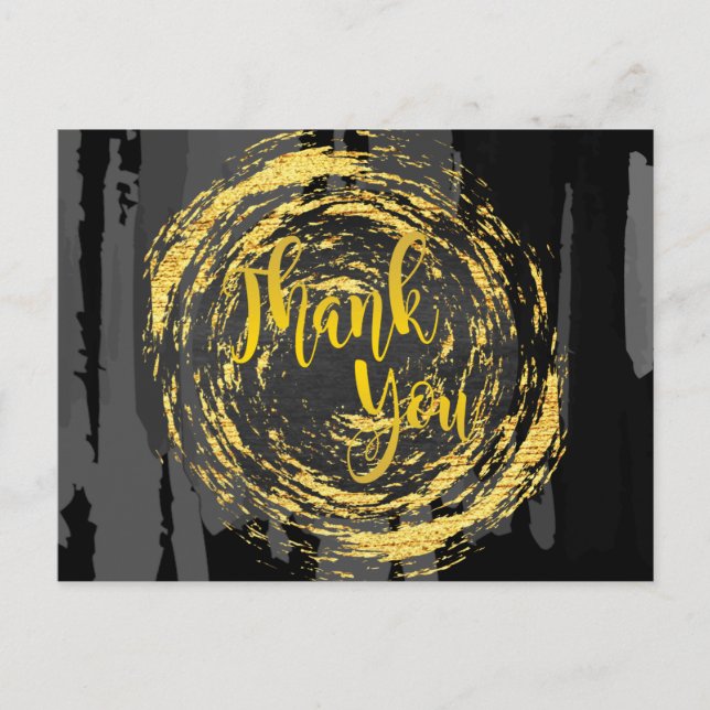 Postal El círculo del oro negro Gracias Purpurina Resumen (Anverso)