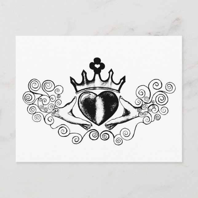 Postal El cladagh (negro) (Anverso)