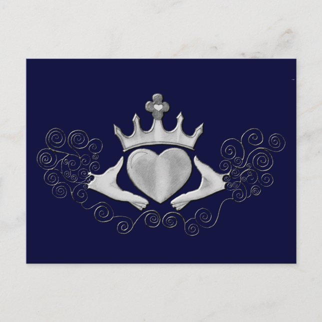Postal El Claddagh (Plata) (Anverso)