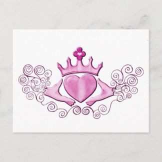 Postal El Claddagh (Rosa)