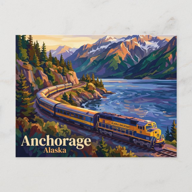 Postal El Clásico Costero (Ferrocarril de Alaska) EE. UU. (Anverso)