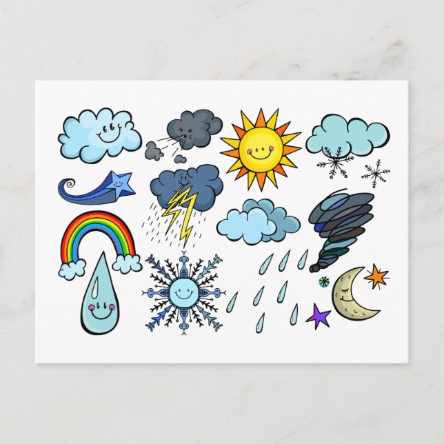 Postal El clima de Personalizado lindo en el cielo hace g (Anverso)