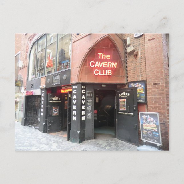 Postal El club Cavern en la calle Mathew de Liverpool (Anverso)