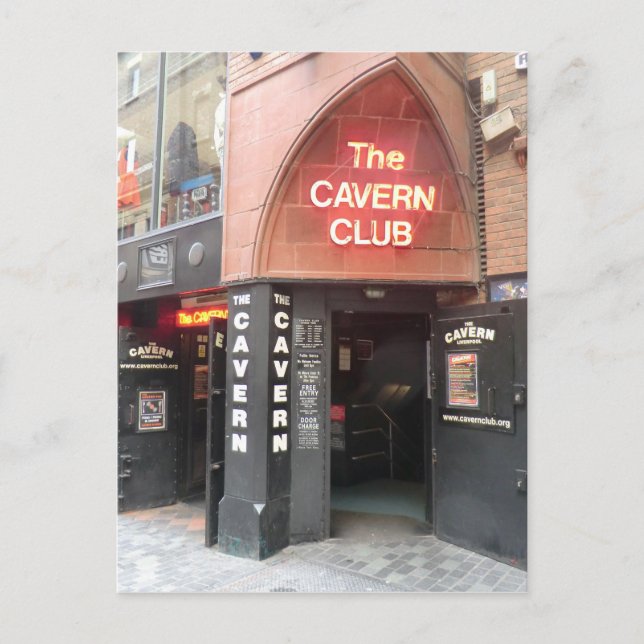 Postal El club Cavern en la calle Mathew de Liverpool (Anverso)