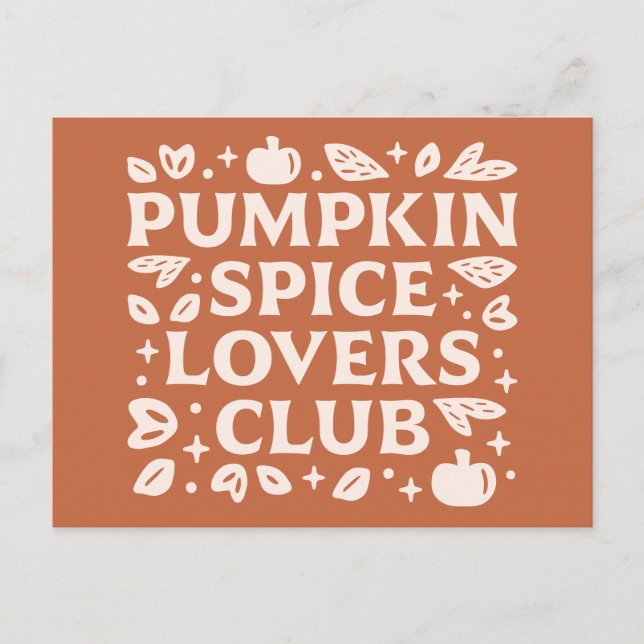 Postal El Club de Amantes del Pumpkin Spice (Anverso)