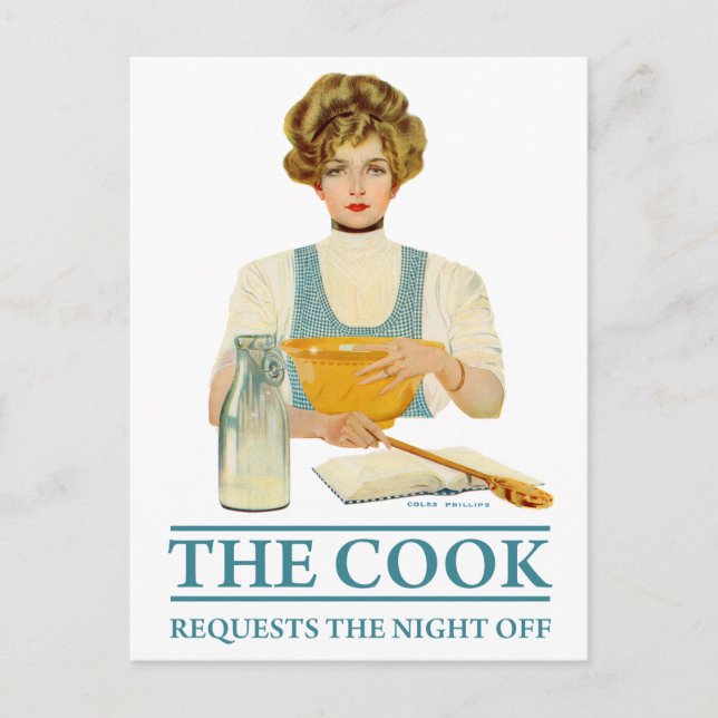 Postal El cocinero pide la noche apagado (Anverso)