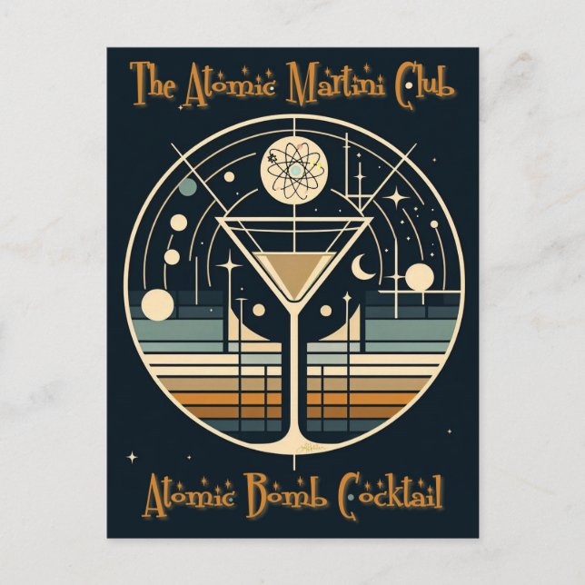 Postal El cóctel de la bomba atómica del atómico Club Mar (Anverso)