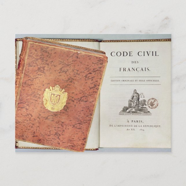 Postal El código civil de Francia (Anverso)