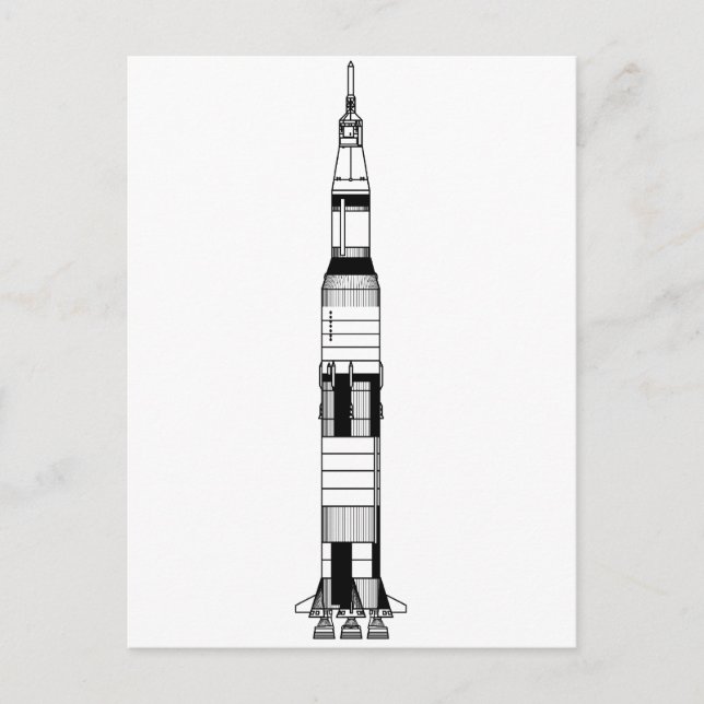 Postal El cohete Saturn V (Anverso)