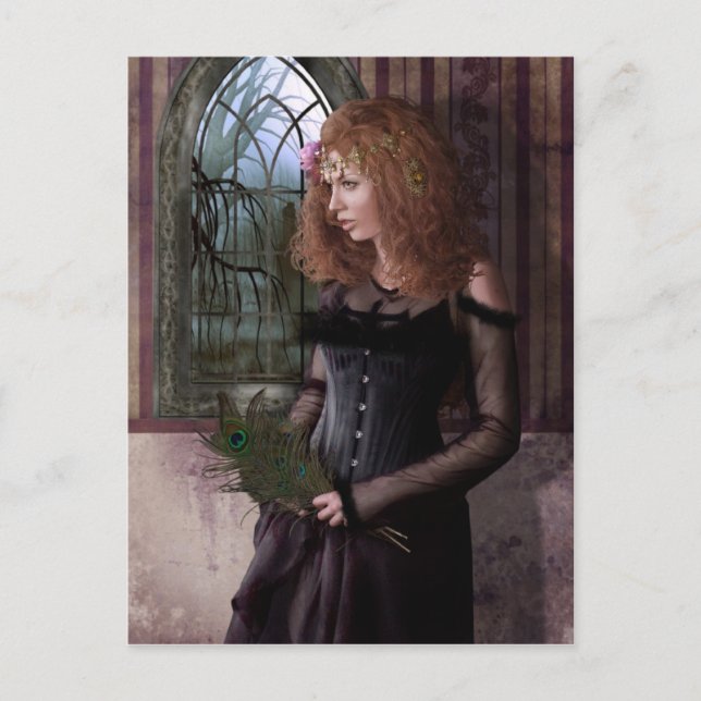 Postal El coleccionista de pavos reales (Anverso)
