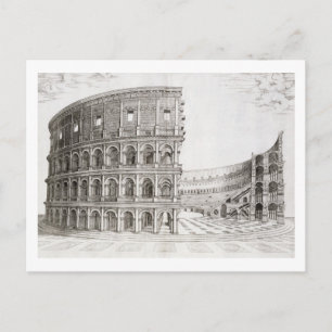 Postal El Coliseo, construido en AD 80 (grabado)