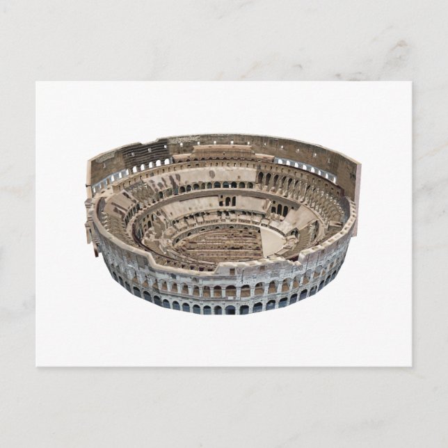Postal El Coliseo de Roma: Modelo 3D: (Anverso)
