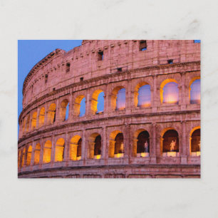 Postal El Coliseo Durante Temprana Noche, Roma, Italia