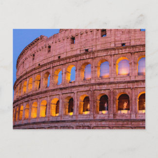 Postal El Coliseo Durante Temprana Noche, Roma, Italia