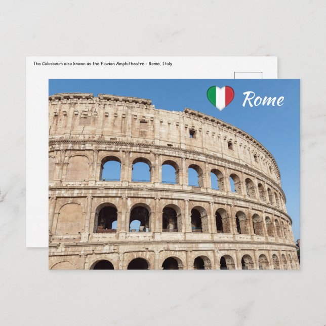 Postal El Coliseo en Roma, Italia (Anverso / Reverso)