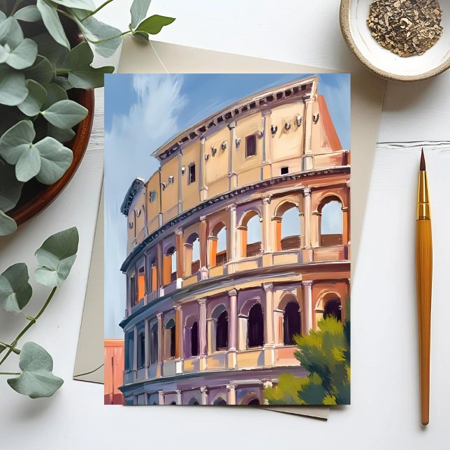 Postal El Coliseo Roma Acuarela Viaje  (Subido por el creador)