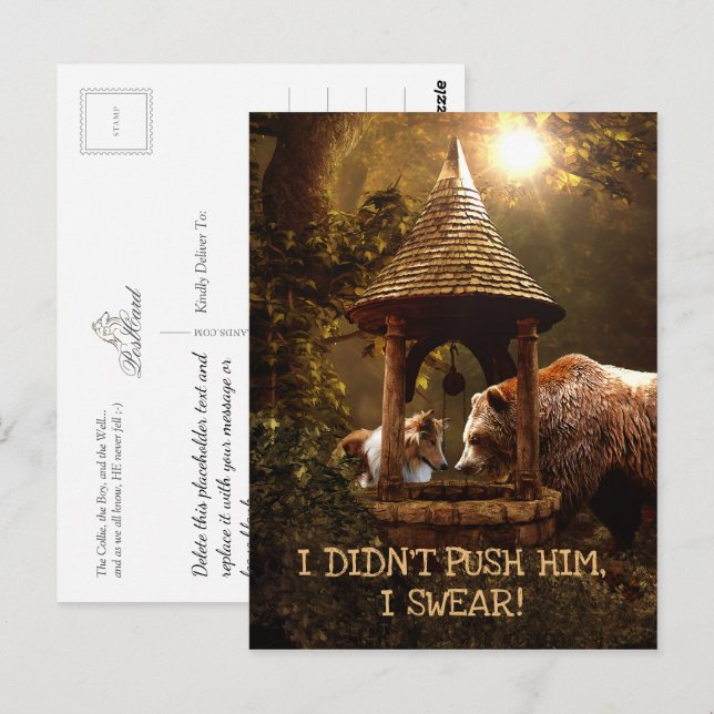 Postal El Collie, el Boy y el Bueno - Gracioso (Anverso / Reverso)