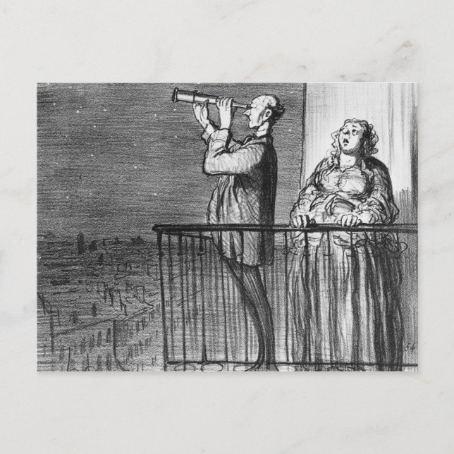 Postal El cometa, Parisiens incredules (Anverso)