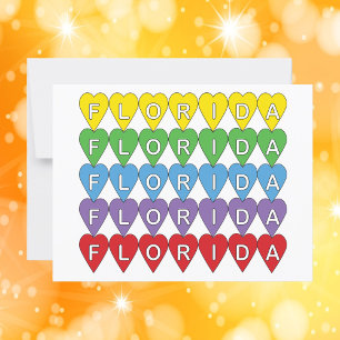 Postal El corazón de Florida colorido