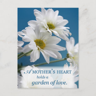 Postal El corazón de la madre sostiene un jardín de amor