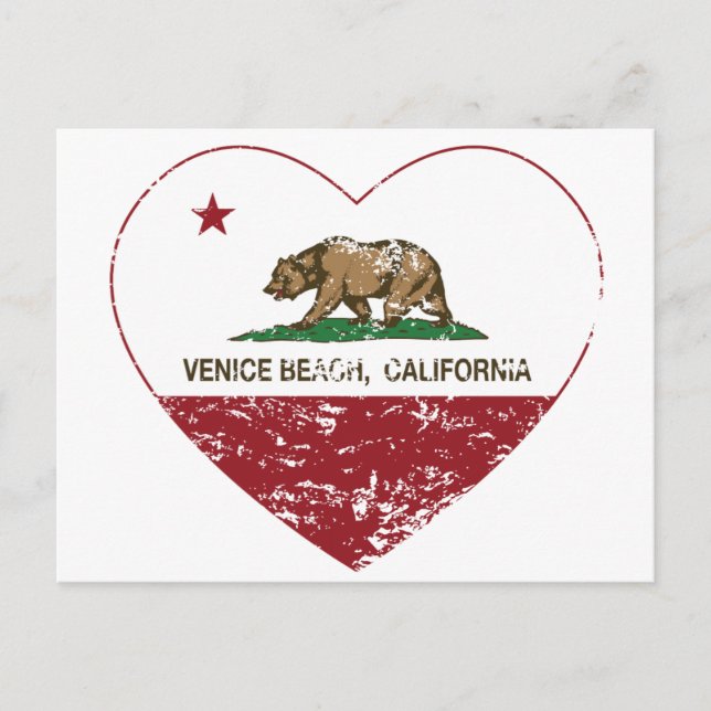 Postal el corazón de la playa de venecia de bandera calif (Anverso)