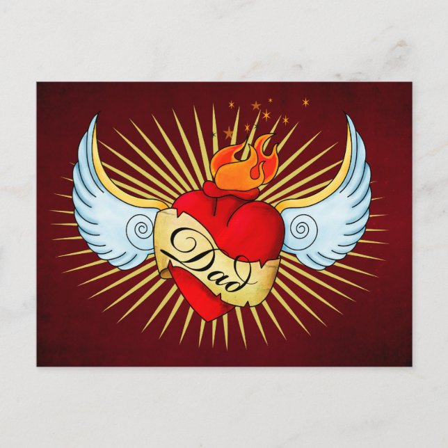 Postal El corazón de papá (Anverso)