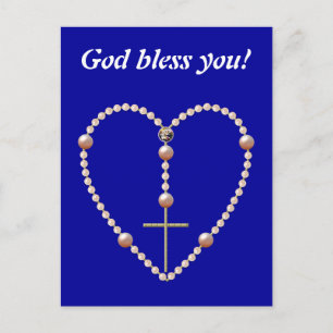 Postal El corazón de "Perlas" formó Rosary