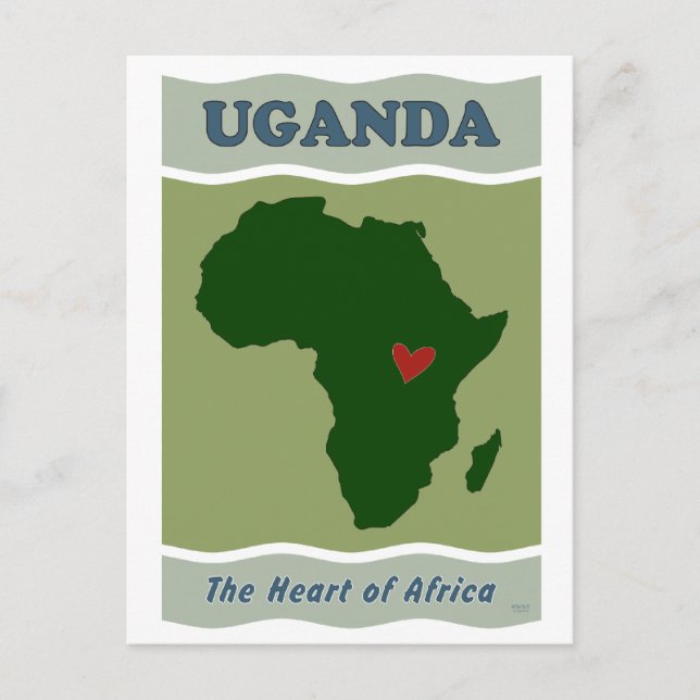Postal El corazón de Uganda en África (Anverso)