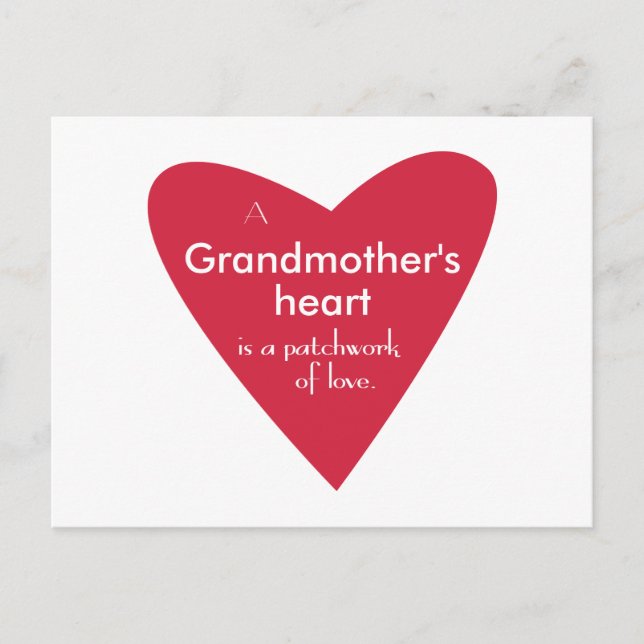 Postal El corazón de una abuela (Anverso)