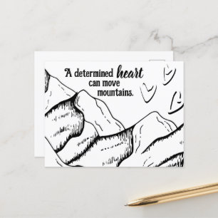 Postal El Corazón Determinado Motivacional Puede Mover Mo