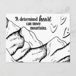 Postal El Corazón Determinado Motivacional Puede Mover Mo