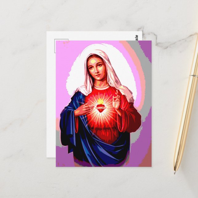 Postal El corazón inmaculado de María (Anverso/Reverso In Situ)