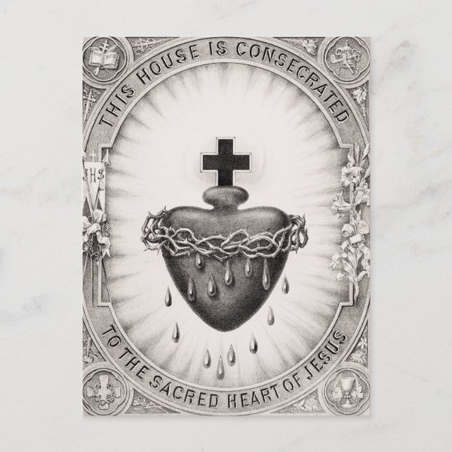 Postal El Corazón más sagrado de Jesucristo (Anverso)