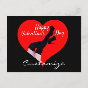 Postal El corazón rojo muslo boots de San Valentín Thunde