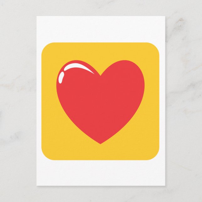 Postal El corazón rojo simboliza el amor (Anverso)