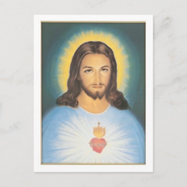 Postal El corazón sagrado de Cristo (Anverso)