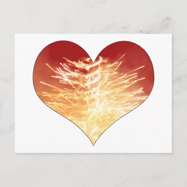 Postal el corazón se incendia (Anverso)