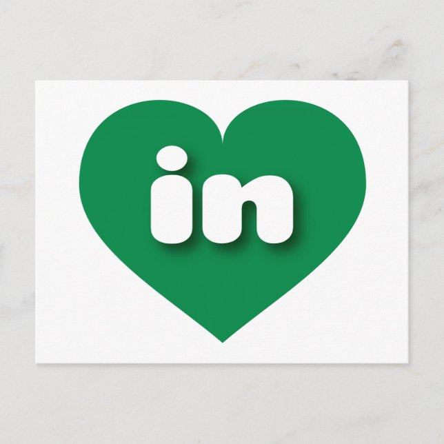 Postal El corazón verde de Indiana - Me encanta (Anverso)