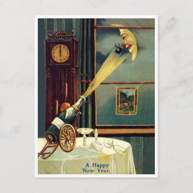 Postal El corcho del vino llega a la luna (Anverso)