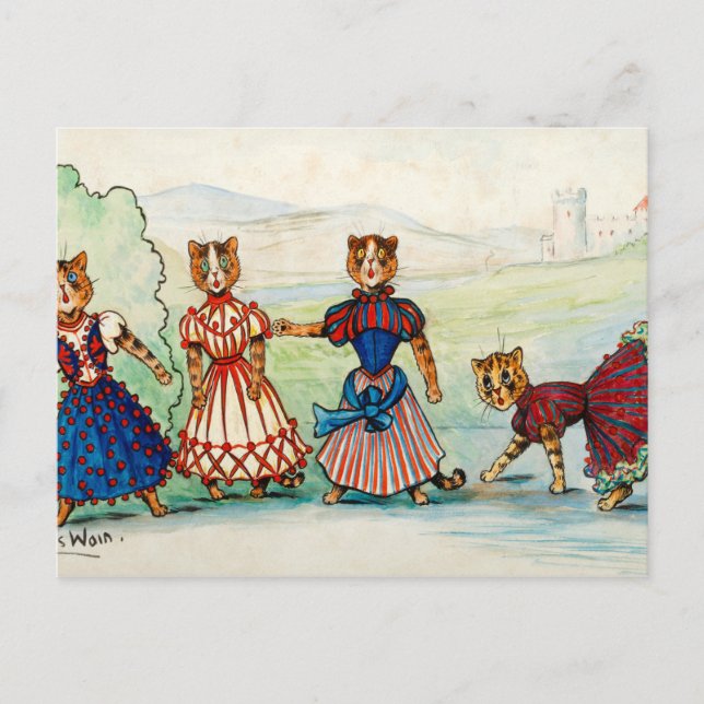 Postal El Coro de Louis Wain (Anverso)
