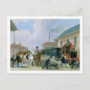 Postal El correo real de Londres viajando en tren