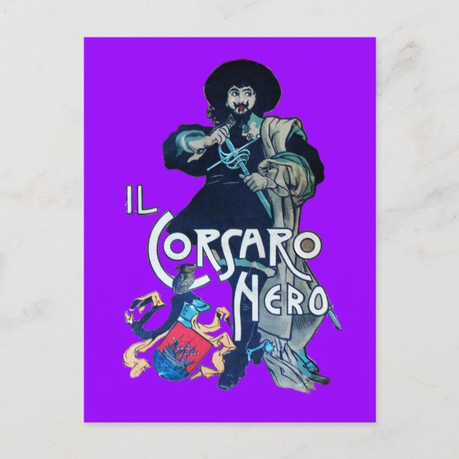 POSTAL EL CORSARIO NEGRO (Anverso)