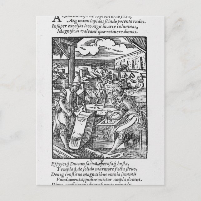 Postal El cortador de piedra (Anverso)