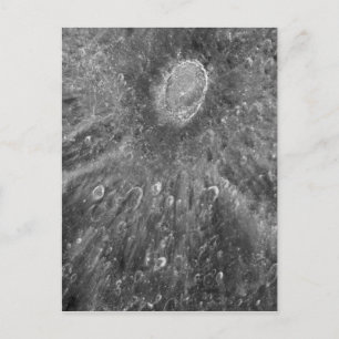 Postal El cráter de impacto lunar Tycho en la luna de la